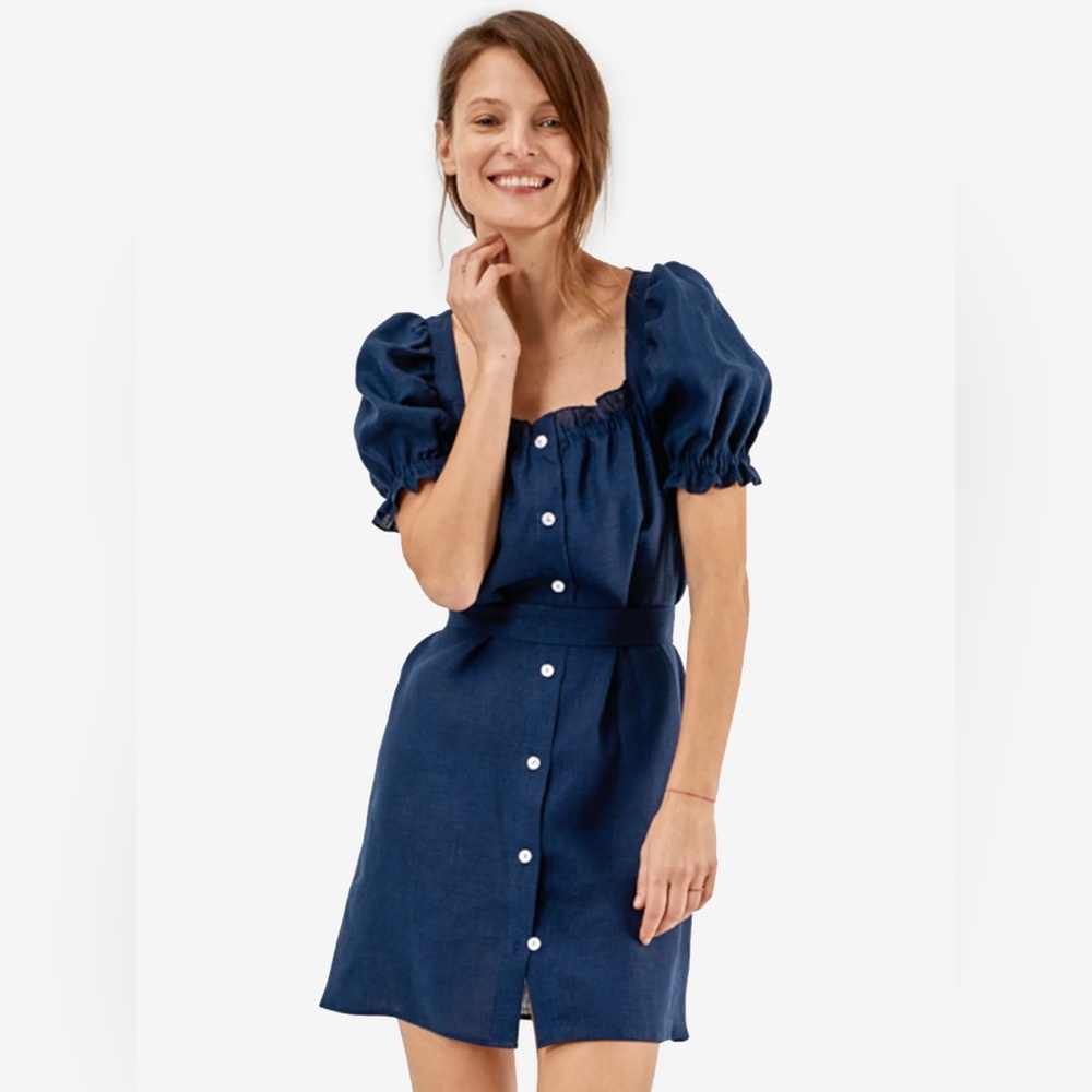 Sleeper Brigitte Mini Dress Navy Small